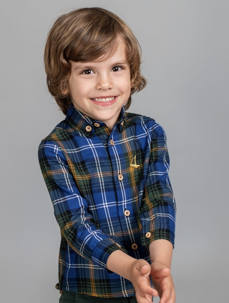 CAMISA DE CUADROS PARA NIÑO COLECCION "RIVER" - Imagen 3