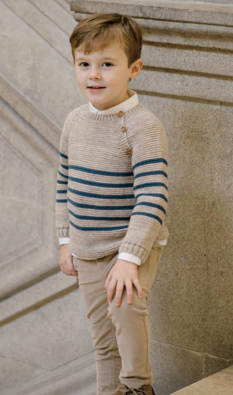 CONJUNTO DE SUETER CAMISA Y PANTALON PANA PARA NIÑO - Imagen 3