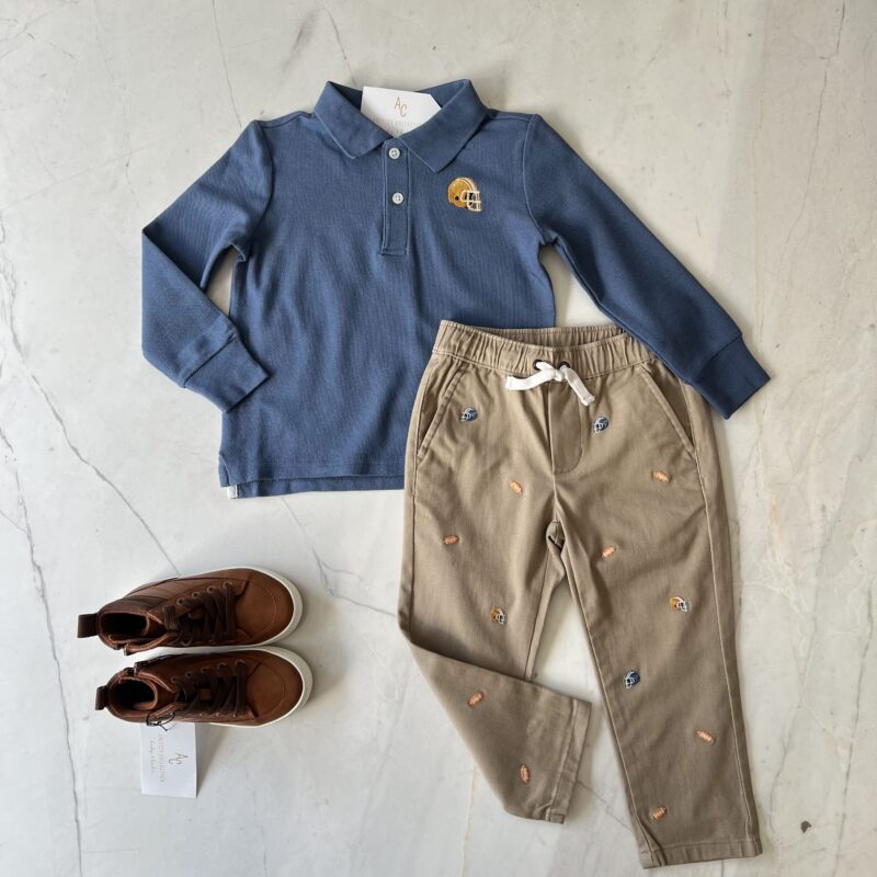 JJ CONJUNTO PANTALON CON BORDADOS POLO AZUL TALLA 5