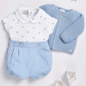 CONJUNTO PARA BEBE SHORT LINO DETALLE BOTONES - Imagen 2