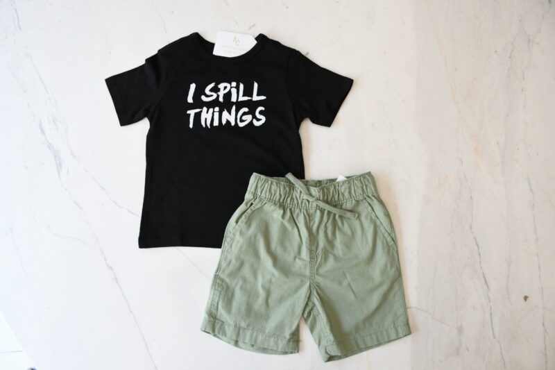 CP CONJ DE NIÑO SHORT VERDE PLAYERA NEGRA TALLA 2